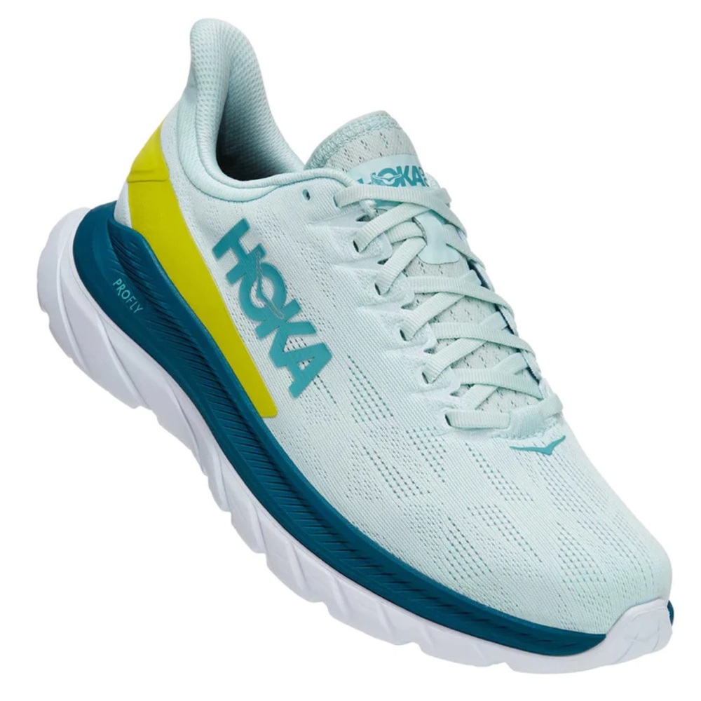 NWT Hoka Mach 4 Running Shoes in Blue Glass / Evening Primrose , Hoka One - Picture 6 of 17